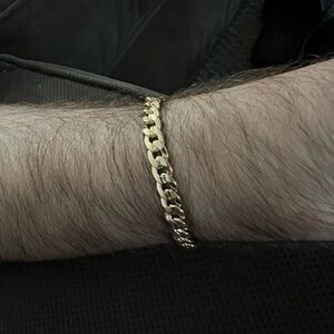 Men’s 14kt Gold plated Chain Bracelet NWOT Hypoallergenic and tarnish proof